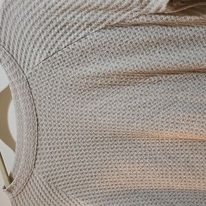 American Eagle Outfitters Cream Waffle Textured Top